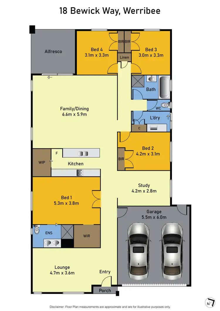 Floorplan of Homely house listing, 18 Bewick Way, Werribee VIC 3030