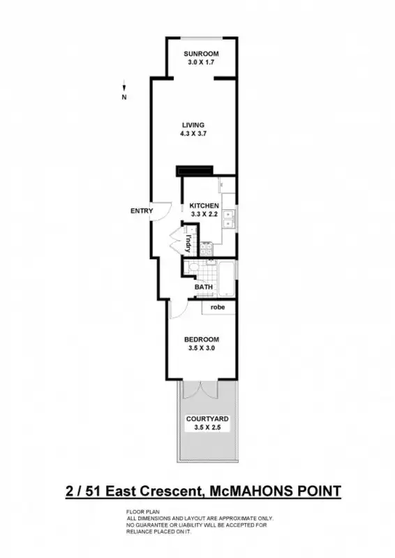 Floorplan of Homely house listing, 2/51 East Crescent Street, Mcmahons Point NSW 2060