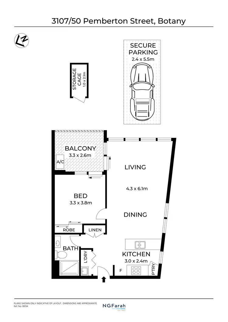 Floorplan of Homely apartment listing, 3107/50 Pemberton Street, Botany NSW 2019