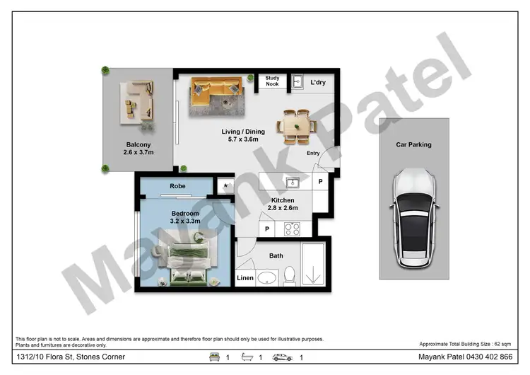 Floorplan of Homely unit listing, 1312/10 Flora Street, Stones Corner QLD 4120