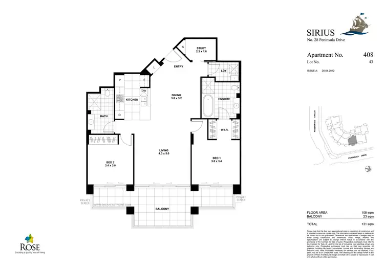 Floorplan of Homely apartment listing, 408/28 Peninsula Drive, Breakfast Point NSW 2137
