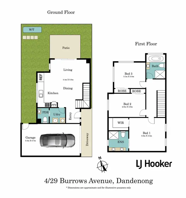 Floorplan of Homely townhouse listing, 4 /29 Burrows Avenue, Dandenong VIC 3175