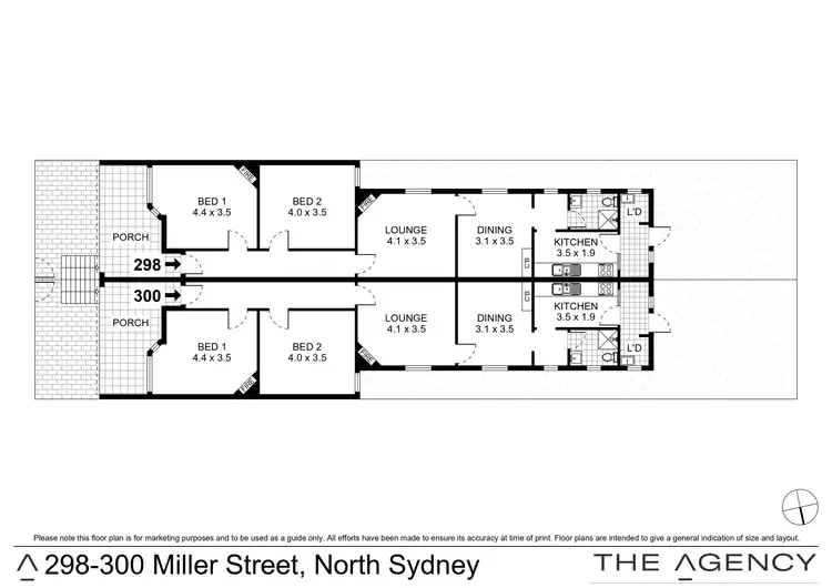 Floorplan of Homely semi-detached listing, 298/300 Miller Street, North Sydney NSW 2060