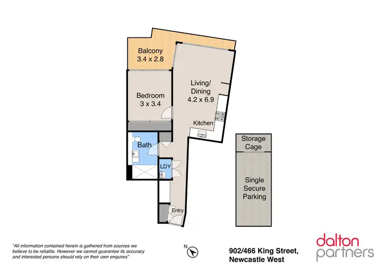 Floorplan of Homely apartment listing, 902/466 King Street, Newcastle West NSW 2302