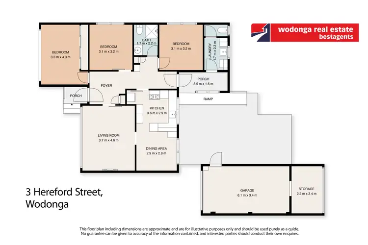 Floorplan of Homely house listing, 3 Hereford Street, Wodonga VIC 3690