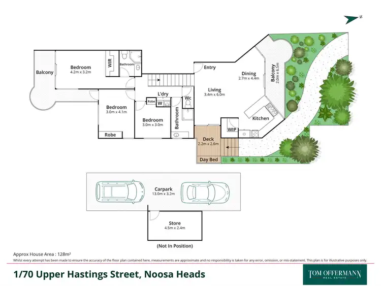 Floorplan of Homely unit listing, 1/70 Upper Hastings Street, Noosa Heads QLD 4567