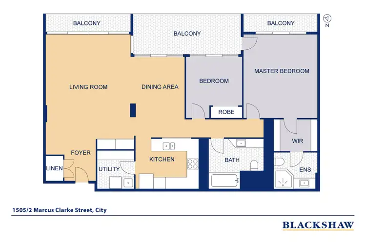 Floorplan of Homely apartment listing, 1505/2 Marcus Clarke Street, City ACT 2601
