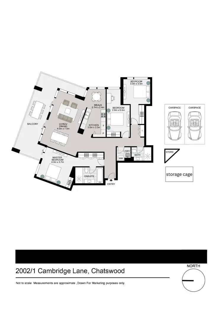 Floorplan of Homely apartment listing, 2002/1 Cambridge Lane, Chatswood NSW 2067