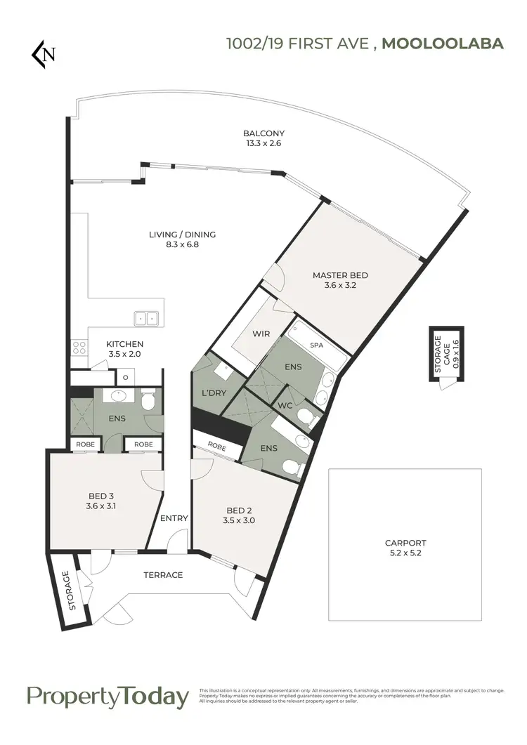 Floorplan of Homely unit listing, 1002/19 First Avenue, Mooloolaba QLD 4557