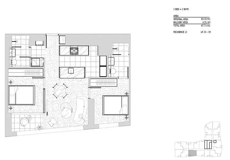 Floorplan of Homely apartment listing, 3412/160 Victoria Street, Carlton VIC 3053