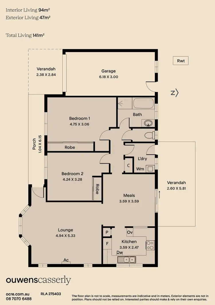 Floorplan of Homely unit listing, 2/70 George Street, Clarence Park SA 5034