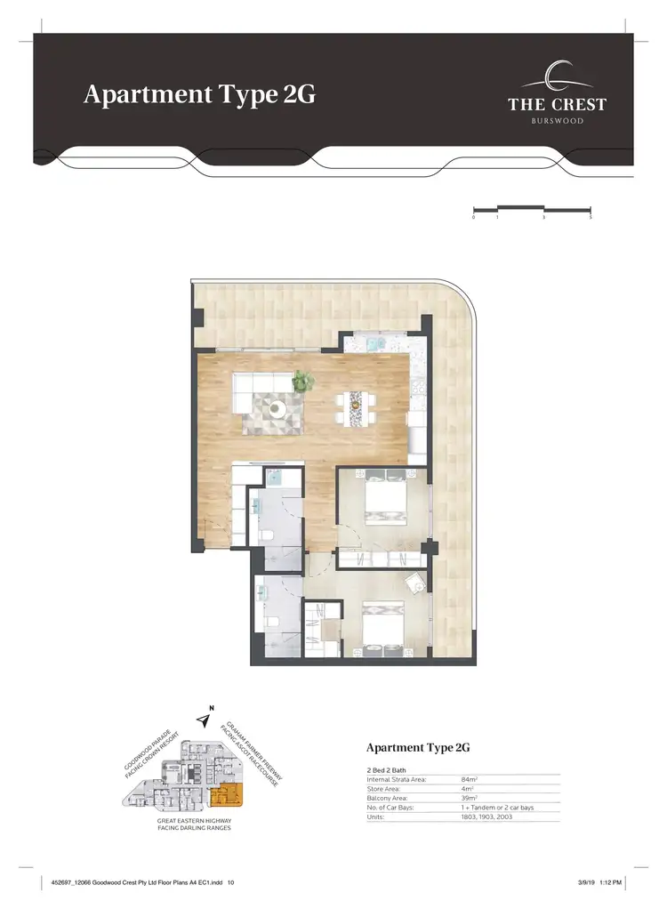 Floorplan of Homely apartment listing, 1903/118 Goodwood Parade, Burswood WA 6100