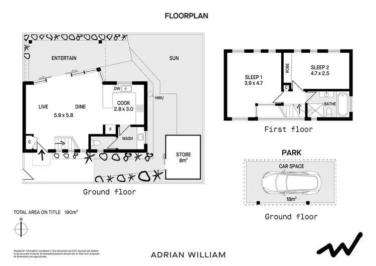 Floorplan of Homely townhouse listing, 3/130 Wardell Road, Marrickville NSW 2204