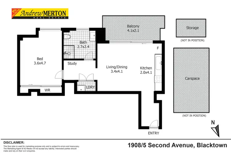 Floorplan of Homely apartment listing, 1908/5 Second Avenue, Blacktown NSW 2148