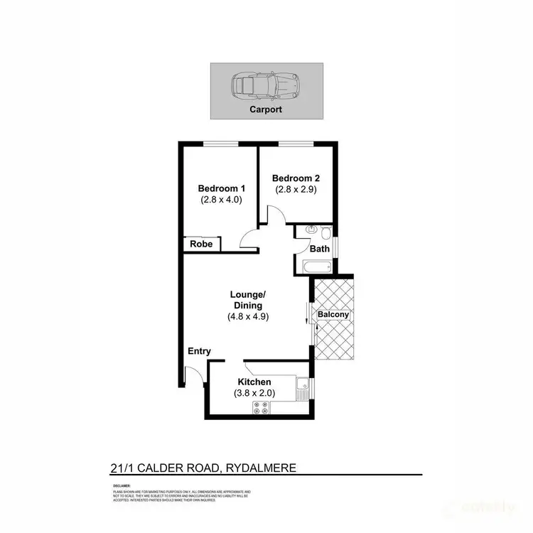 Floorplan of Homely apartment listing, 21/1 Calder Road, Rydalmere NSW 2116