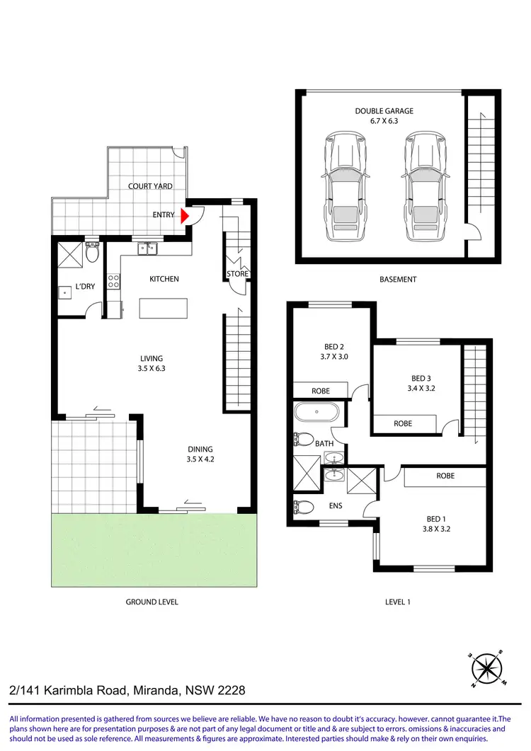 Floorplan of Homely townhouse listing, 2/141 Karimbla Road, Miranda NSW 2228