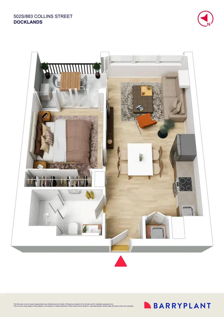 Floorplan of Homely apartment listing, 502S/883 Collins Street, Docklands VIC 3008