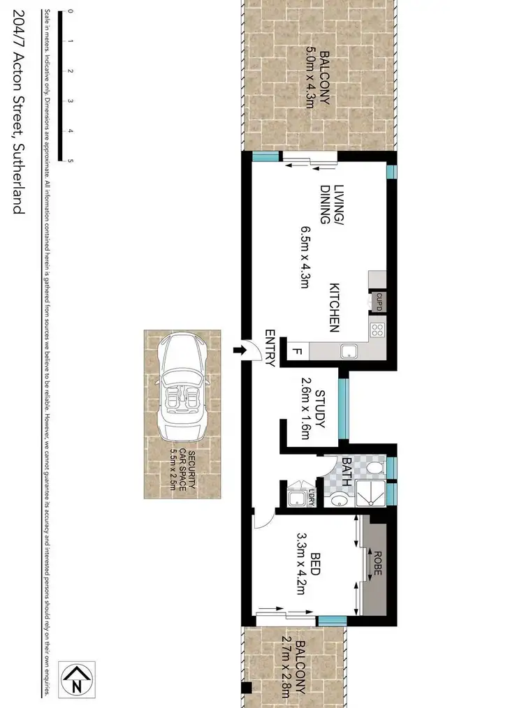 Floorplan of Homely unit listing, 204/7 Acton Street, Sutherland NSW 2232