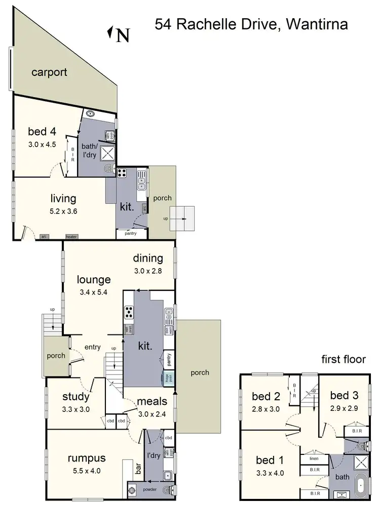Floorplan of Homely house listing, 54 Rachelle Drive, Wantirna VIC 3152