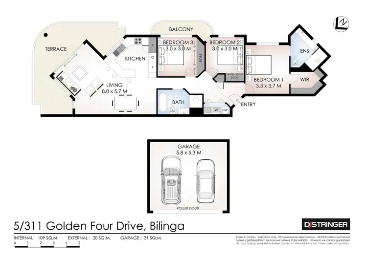 Floorplan of Homely unit listing, 5/311 Golden Four Drive, Bilinga QLD 4225