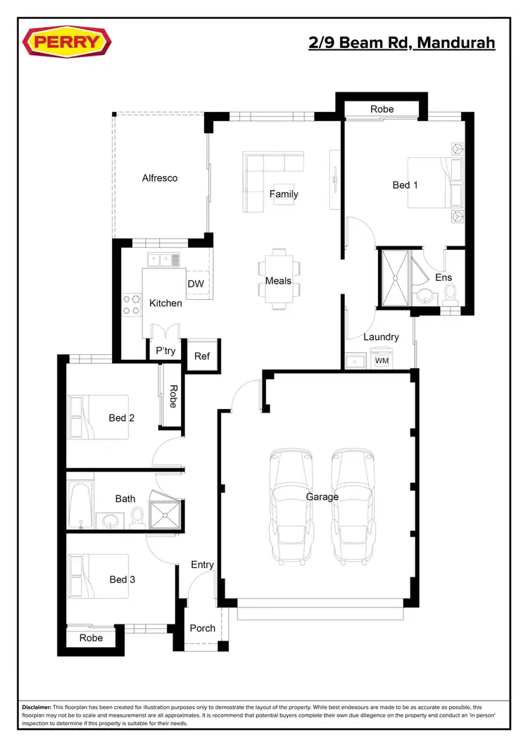 Floorplan of Homely unit listing, 2/9 Beam Road, Mandurah WA 6210
