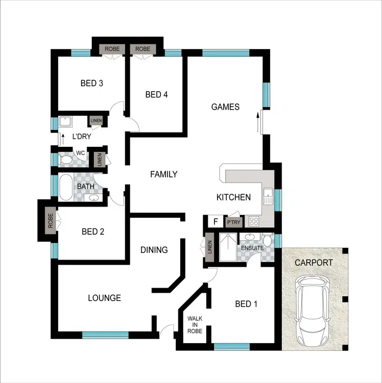 Floorplan of Homely house listing, 6 Palmer Place, Gelorup WA 6230