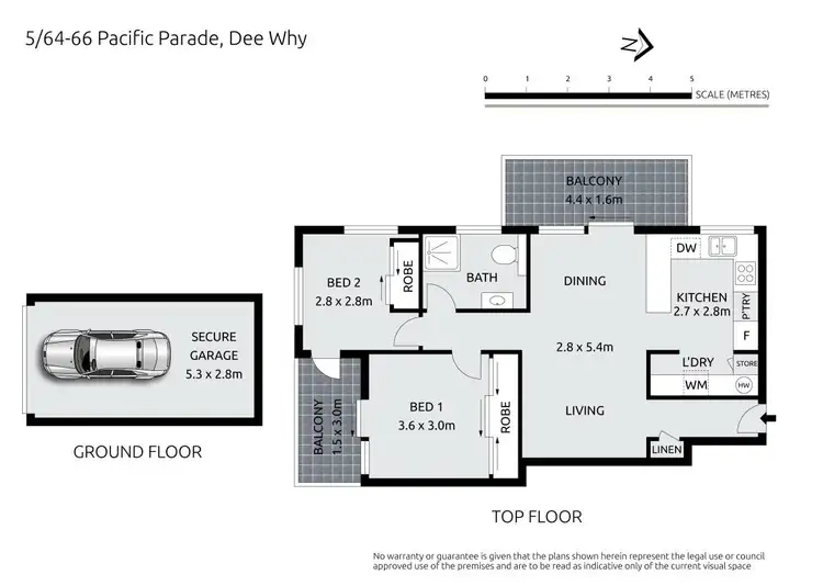 Floorplan of Homely apartment listing, 5/64-66 Pacific Parade, Dee Why NSW 2099