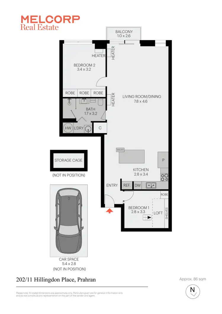 Floorplan of Homely apartment listing, 202/11 Hillingdon Place, Prahran VIC 3181
