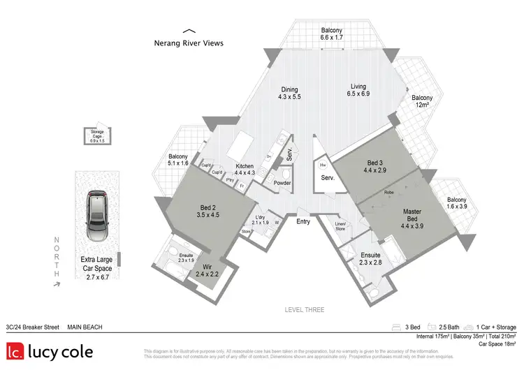 Floorplan of Homely apartment listing, 3c/24 Breaker Street, Main Beach QLD 4217