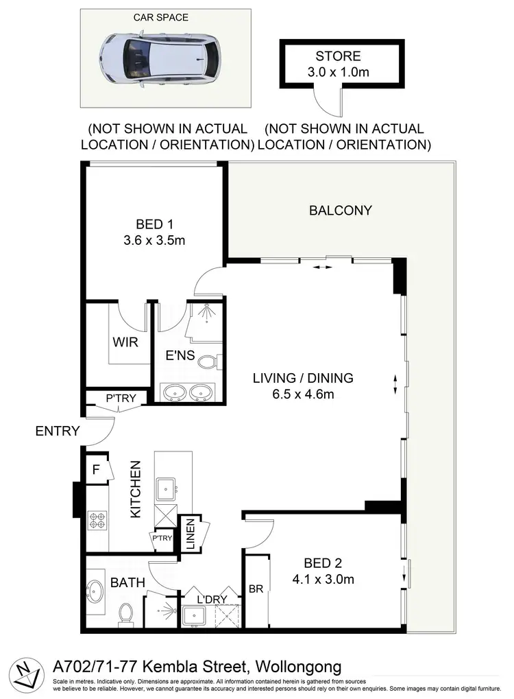 Floorplan of Homely apartment listing, 702/71-77 Kembla Street, Wollongong NSW 2500