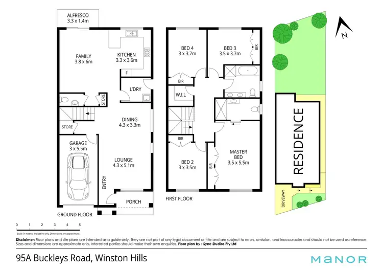 Floorplan of Homely semi-detached listing, 95A Buckleys Road, Winston Hills NSW 2153