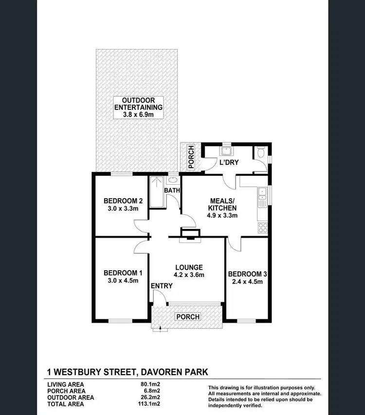 Floorplan of Homely house listing, 1 Westbury Street, Davoren Park SA 5113