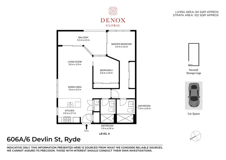 Floorplan of Homely apartment listing, 606A/6 Devlin Street, Ryde NSW 2112