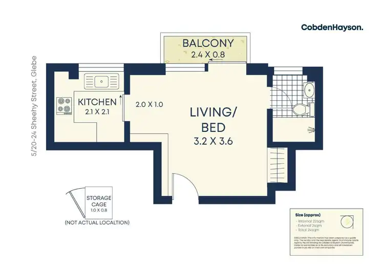 Floorplan of Homely studio listing, 5/20-24 Sheehy Street, Glebe NSW 2037