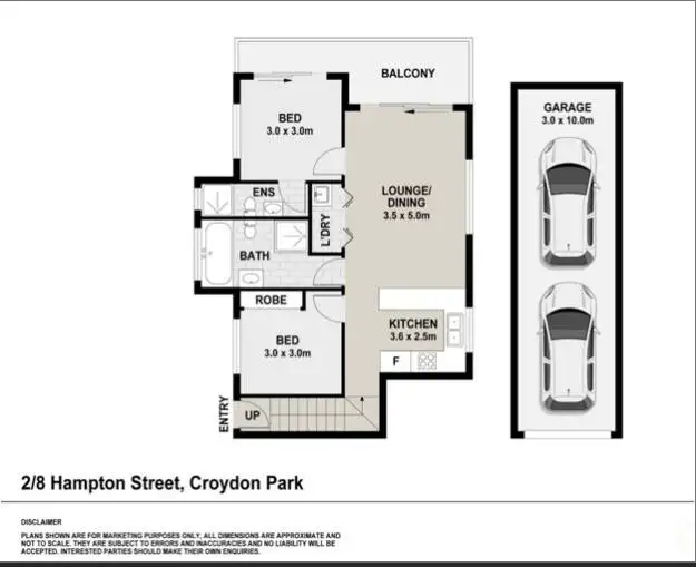 Floorplan of Homely apartment listing, 2/8 Hampton Street, Croydon Park NSW 2133