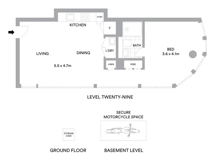 Floorplan of Homely apartment listing, 2908/1 Marshall Avenue, St Leonards NSW 2065