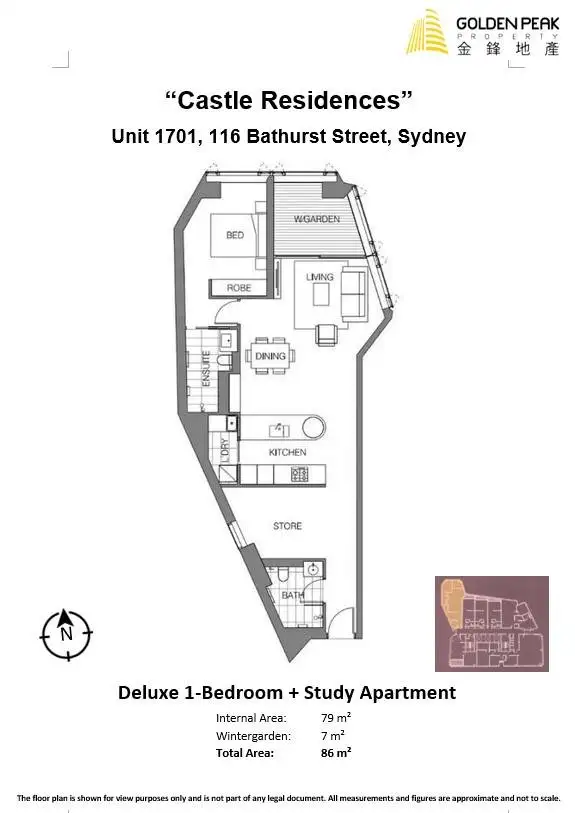 Floorplan of Homely apartment listing, 1701/116 Bathurst Street, Sydney NSW 2000