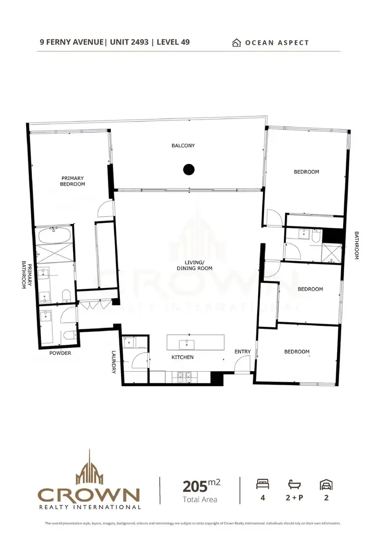 Floorplan of Homely apartment listing, Level 49/2493/9 Ferny Avenue, Surfers Paradise QLD 4217