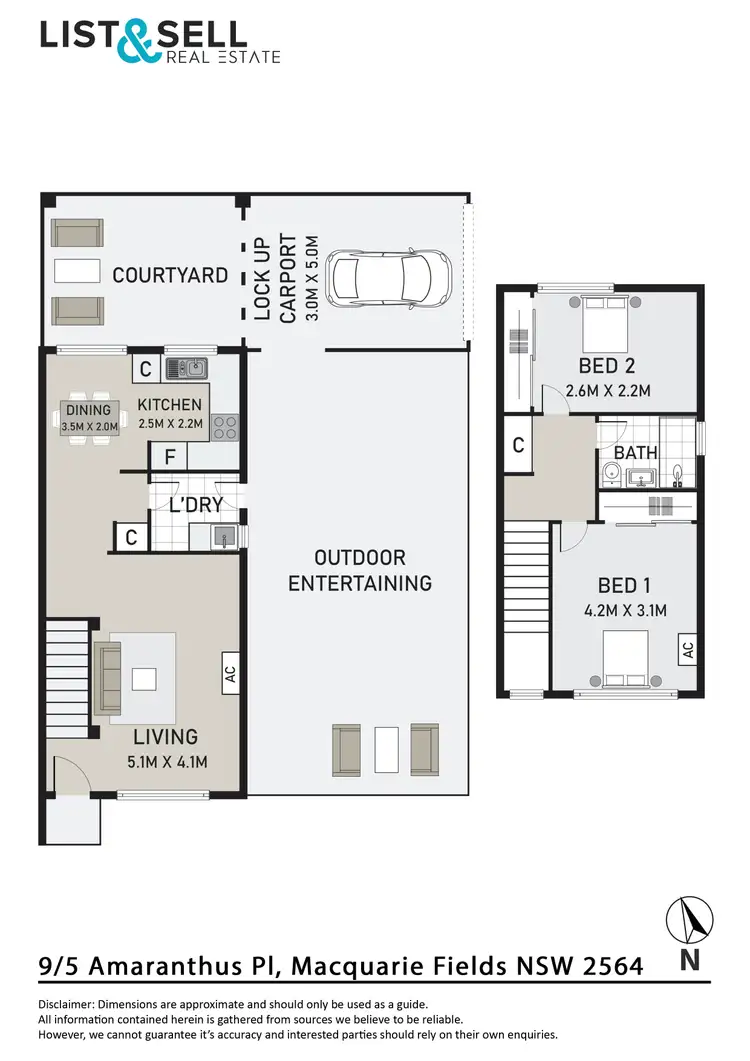 Floorplan of Homely townhouse listing, 9/5 Amaranthus Place, Macquarie Fields NSW 2564