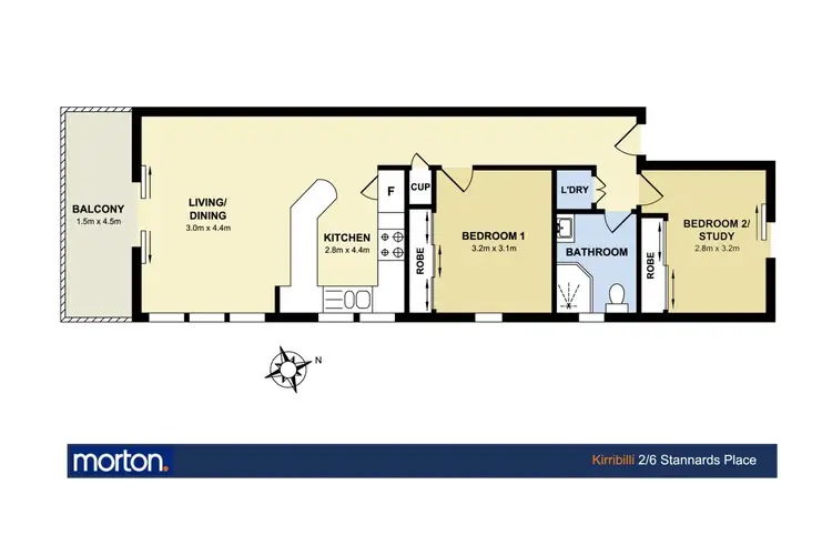Floorplan of Homely apartment listing, 2/6 Stannards Place, Kirribilli NSW 2061