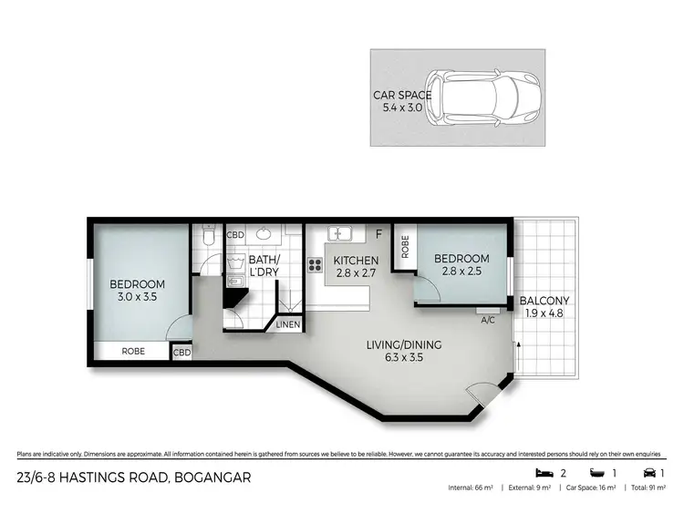 Floorplan of Homely unit listing, 23/6-8 Hastings Road, Bogangar NSW 2488