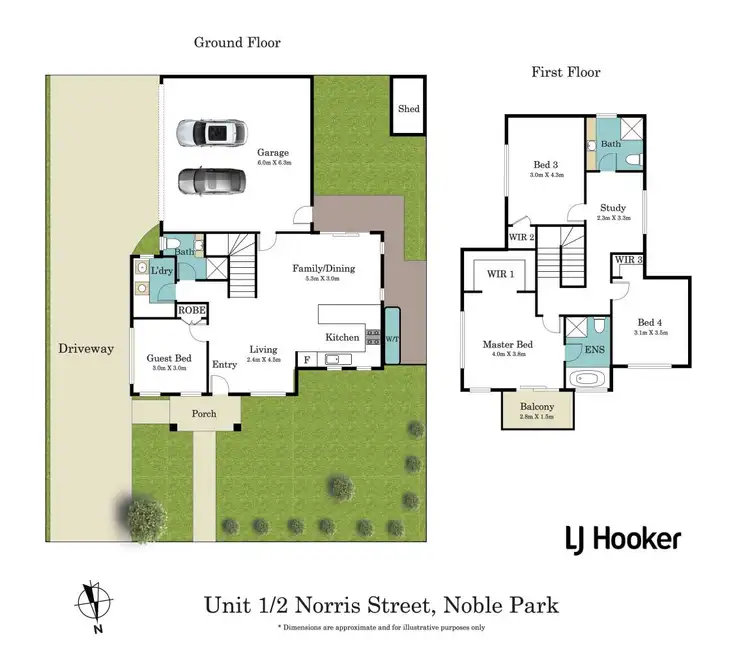 Floorplan of Homely townhouse listing, 1/2 Norris Street, Noble Park VIC 3174