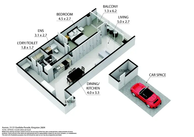 Floorplan of Homely apartment listing, 21/21 Eastlake Parade, Kingston ACT 2604