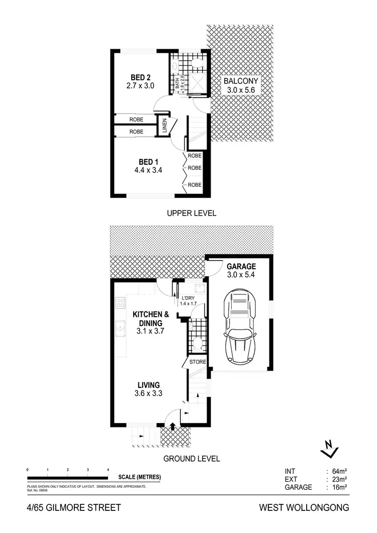 Floorplan of Homely townhouse listing, 4/65 Gilmore Street, West Wollongong NSW 2500