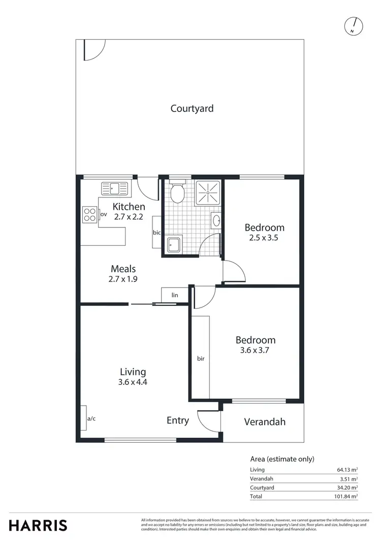 Floorplan of Homely unit listing, 2/20 Freeman Avenue, Tranmere SA 5073