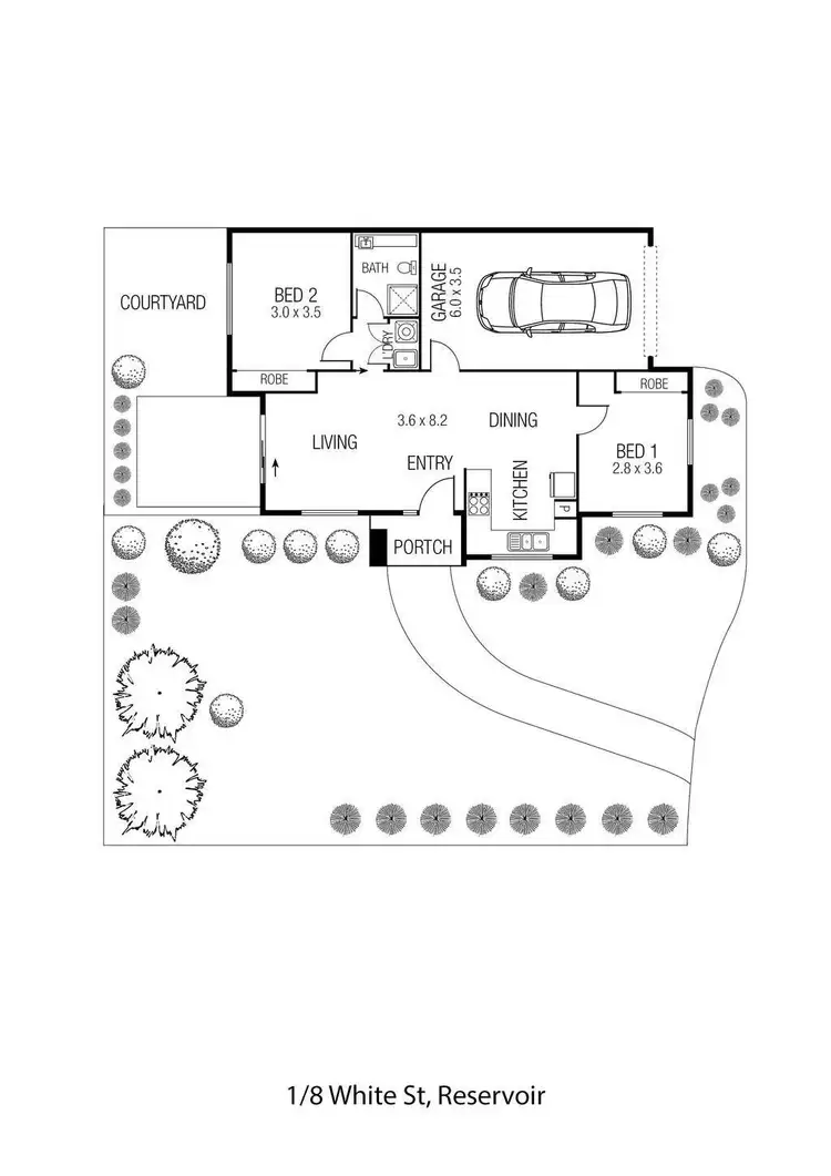 Floorplan of Homely unit listing, 1/8 White Street, Reservoir VIC 3073