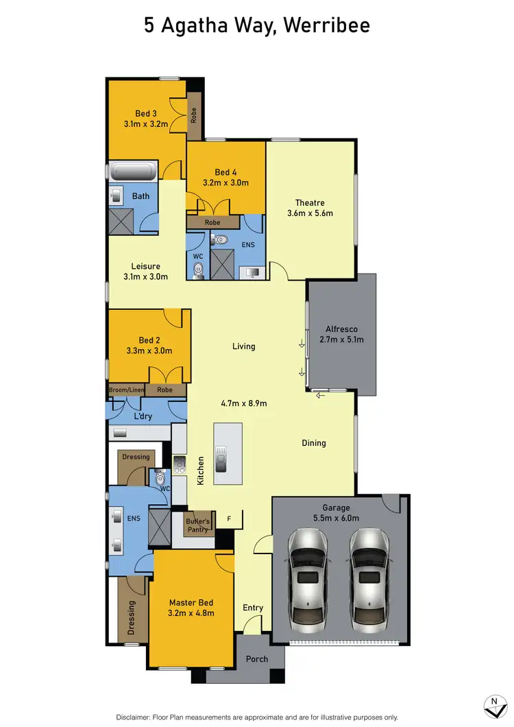 Floorplan of Homely house listing, 5 Agatha Way, Werribee VIC 3030