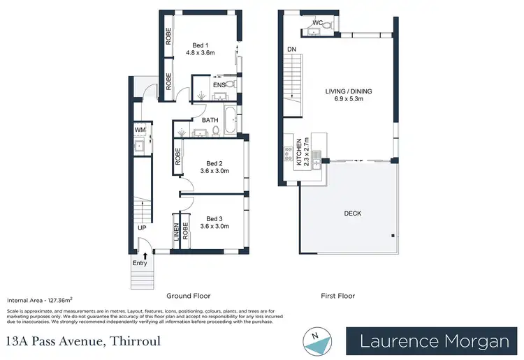 Floorplan of Homely semi-detached listing, 13a Pass Avenue, Thirroul NSW 2515