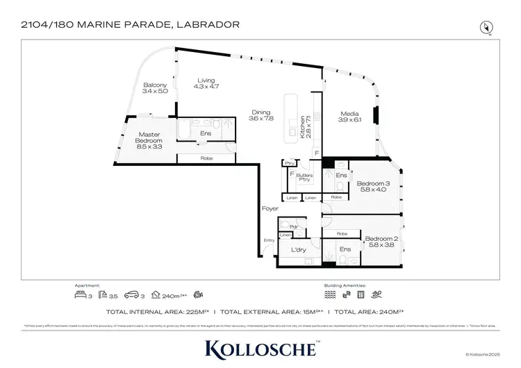 Floorplan of Homely apartment listing, 2104/180 Marine Parade, Labrador QLD 4215