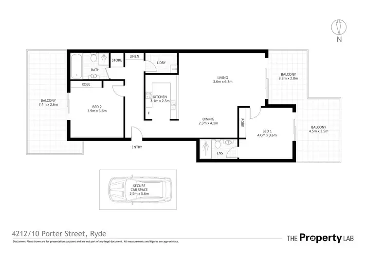 Floorplan of Homely apartment listing, 4212/10 Porter Street, Ryde NSW 2112